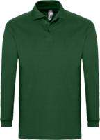 Картинка Рубашка поло мужская с длинным рукавом WINTER II 210 темно-зеленая ПромоЕсть Сувенирная и корпоративная продукция