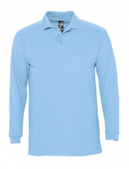 Картинка Рубашка поло мужская с длинным рукавом WINTER II 210 голубая ПромоЕсть Сувенирная и корпоративная продукция