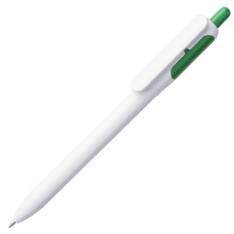 Картинка Ручка шариковая Bolide, белая с зеленым ПромоЕсть Сувенирная и корпоративная продукция