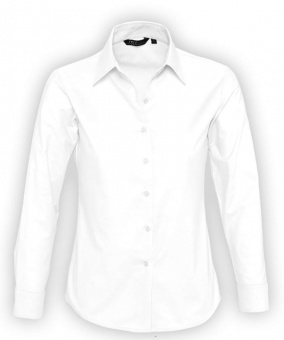 Картинка Рубашка женская с длинным рукавом EMBASSY, белая ПромоЕсть Сувенирная и корпоративная продукция
