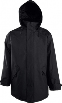 Картинка Куртка на стеганой подкладке River, черная ПромоЕсть Сувенирная и корпоративная продукция
