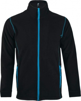 Картинка Куртка мужская NOVA MEN 200, черная с ярко-голубым ПромоЕсть Сувенирная и корпоративная продукция
