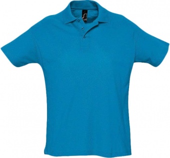 Картинка Рубашка поло мужская SUMMER 170, ярко-бирюзовая ПромоЕсть Сувенирная и корпоративная продукция