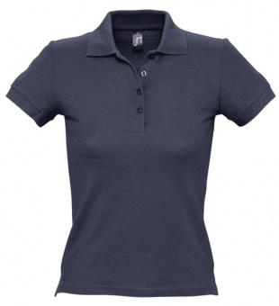 Картинка Рубашка поло женская PEOPLE 210, темно-синяя (navy) ПромоЕсть Сувенирная и корпоративная продукция