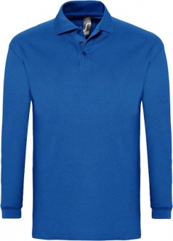 Картинка Рубашка поло мужская с длинным рукавом WINTER II 210 ярко-синяя ПромоЕсть Сувенирная и корпоративная продукция