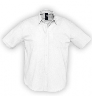 Картинка Рубашка мужская с коротким рукавом BRISBANE, белая ПромоЕсть Сувенирная и корпоративная продукция
