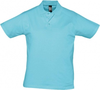 Картинка Рубашка поло мужская Prescott men 170, бирюзовая ПромоЕсть Сувенирная и корпоративная продукция