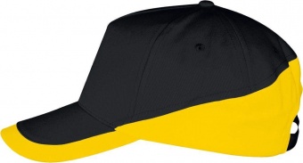Картинка Бейсболка BOOSTER, черная с желтым ПромоЕсть Сувенирная и корпоративная продукция
