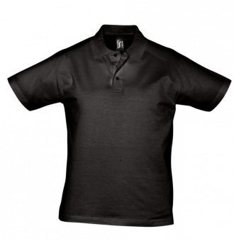 Картинка Рубашка поло мужская Prescott men 170, черная ПромоЕсть Сувенирная и корпоративная продукция
