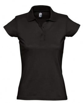 Картинка Рубашка поло женская Prescott women 170, черная ПромоЕсть Сувенирная и корпоративная продукция