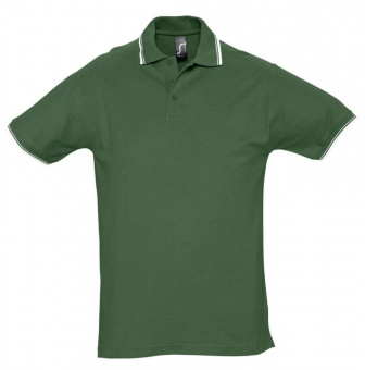 Картинка Рубашка поло мужская с контрастной отделкой PRACTICE 270, зеленый/белый ПромоЕсть Сувенирная и корпоративная продукция