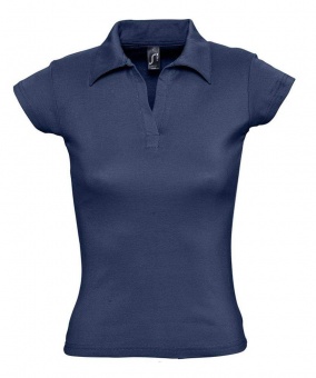 Картинка Рубашка поло женская без пуговиц PRETTY 220, кобальт (темно-синяя) ПромоЕсть Сувенирная и корпоративная продукция