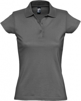 Картинка Рубашка поло женская Prescott women 170, темно-серая ПромоЕсть Сувенирная и корпоративная продукция