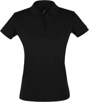 Картинка Рубашка поло женская PERFECT WOMEN 180 черная ПромоЕсть Сувенирная и корпоративная продукция
