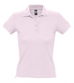 Картинка Рубашка поло женская PEOPLE 210, нежно-розовая ПромоЕсть Сувенирная и корпоративная продукция