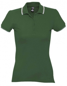 Картинка Рубашка поло женская Practice women 270, зеленая с белым ПромоЕсть Сувенирная и корпоративная продукция
