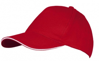 Картинка Бейсболка LONG BEACH, красная с белым ПромоЕсть Сувенирная и корпоративная продукция
