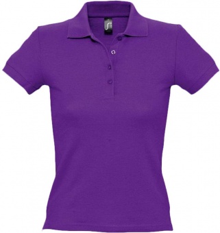 Картинка Рубашка поло женская PEOPLE 210, темно-фиолетовая ПромоЕсть Сувенирная и корпоративная продукция