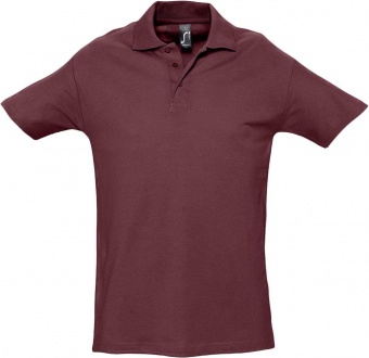 Картинка Рубашка поло мужская SPRING 210, бордовая ПромоЕсть Сувенирная и корпоративная продукция