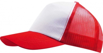 Картинка Бейсболка BULL белая с красным ПромоЕсть Сувенирная и корпоративная продукция
