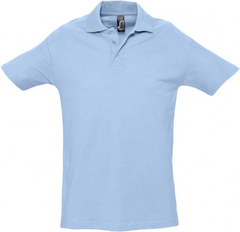 Картинка Рубашка поло мужская SPRING 210, голубая ПромоЕсть Сувенирная и корпоративная продукция