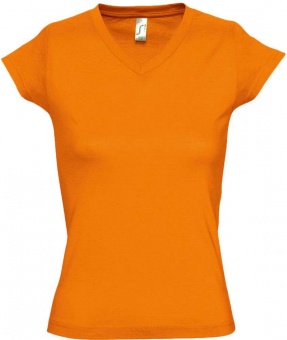 Картинка Футболка женская c V-образным вырезом MOON 150, оранжевая ПромоЕсть Сувенирная и корпоративная продукция