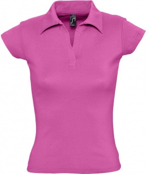 Картинка Рубашка поло женская без пуговиц PRETTY 220, ярко-розовая ПромоЕсть Сувенирная и корпоративная продукция