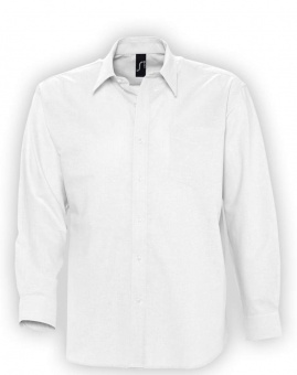 Картинка Рубашка мужская с длинным рукавом BOSTON, белая ПромоЕсть Сувенирная и корпоративная продукция
