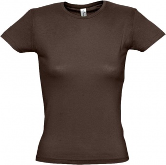 Картинка Футболка женская MISS 150, шоколадно-коричневая ПромоЕсть Сувенирная и корпоративная продукция