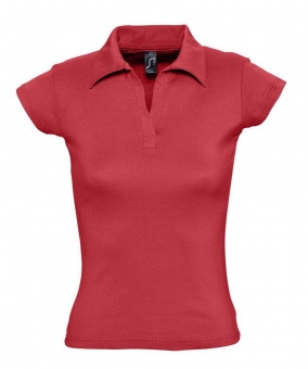 Картинка Рубашка поло женская без пуговиц PRETTY 220, красная ПромоЕсть Сувенирная и корпоративная продукция