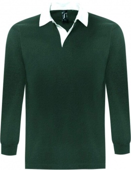 Картинка Рубашка поло мужская с длинным рукавом PACK 280 темно-зеленая ПромоЕсть Сувенирная и корпоративная продукция