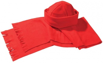 Картинка Комплект Unit Fleecy: шарф и шапка, красный ПромоЕсть Сувенирная и корпоративная продукция
