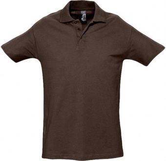Картинка Рубашка поло мужская SPRING 210, шоколадно-коричневая ПромоЕсть Сувенирная и корпоративная продукция