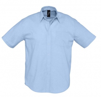 Картинка Рубашка мужская с коротким рукавом BRISBANE, голубая ПромоЕсть Сувенирная и корпоративная продукция
