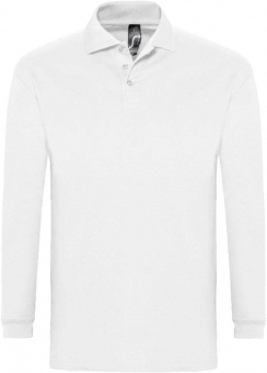 Картинка Рубашка поло мужская с длинным рукавом WINTER II 210 белая ПромоЕсть Сувенирная и корпоративная продукция
