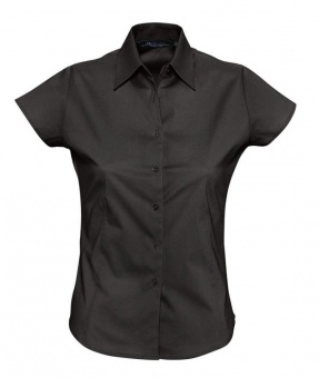 Картинка Рубашка женская с коротким рукавом EXCESS, черная ПромоЕсть Сувенирная и корпоративная продукция
