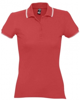 Картинка Рубашка поло женская Practice women 270, красная с белым ПромоЕсть Сувенирная и корпоративная продукция