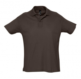 Картинка Рубашка поло мужская SUMMER 170, темно-коричневая (шоколад) ПромоЕсть Сувенирная и корпоративная продукция