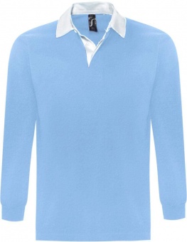 Картинка Рубашка поло мужская с длинным рукавом PACK 280 голубая ПромоЕсть Сувенирная и корпоративная продукция
