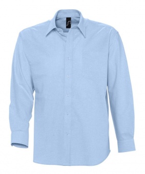 Картинка Рубашка мужская с длинным рукавом BOSTON, голубая ПромоЕсть Сувенирная и корпоративная продукция
