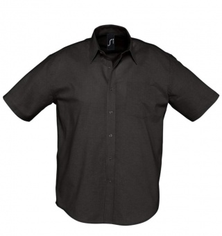 Картинка Рубашка мужская с коротким рукавом BRISBANE, черная ПромоЕсть Сувенирная и корпоративная продукция
