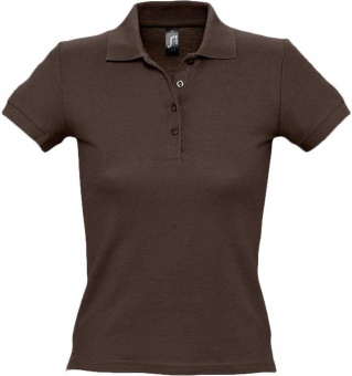 Картинка Рубашка поло женская PEOPLE 210, шоколадно-коричневая ПромоЕсть Сувенирная и корпоративная продукция