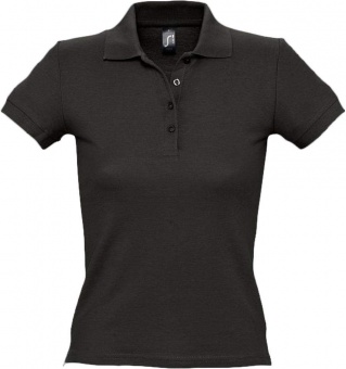 Картинка Рубашка поло женская PEOPLE 210, черная ПромоЕсть Сувенирная и корпоративная продукция