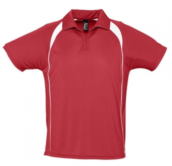Картинка Спортивная рубашка поло Palladium 140 красная с белым ПромоЕсть Сувенирная и корпоративная продукция
