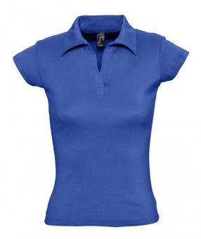 Картинка Рубашка поло женская без пуговиц PRETTY 220, ярко-синяя (royal) ПромоЕсть Сувенирная и корпоративная продукция